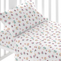 Jogo de lençóis algodão Clara rosa cama bebé jogos-de-lencois-para-bebe