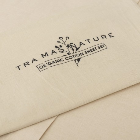 Jogo de lençóis algodão orgânico bege