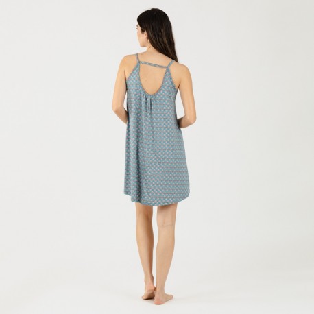 Vestido malha sedosa Hello azul indigo