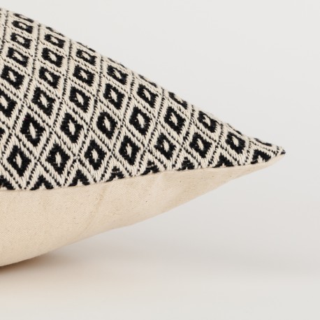 Almofada algodão Rombito preto 45x45