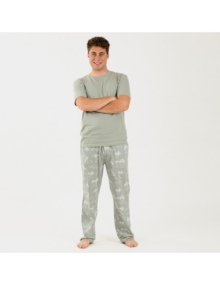 Pijama homem manga curta Peter verde caça pijama-manga-corta