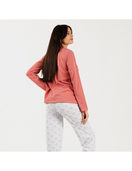 Pijama algodão Lorena marsala pijama-largo-algodon
