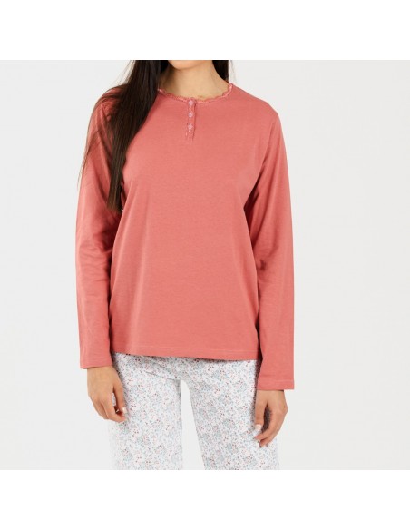 Pijama algodão Lorena marsala Pijama algodão Lorena marsala