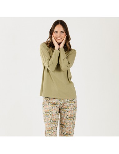 Pijama algodão Grinn verde pijama-largo-algodon