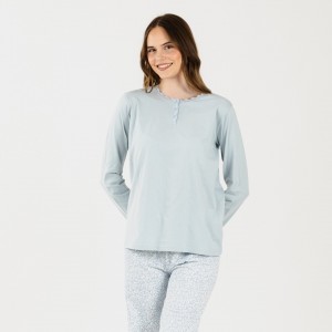 Pijama algodão Angelica azul celeste