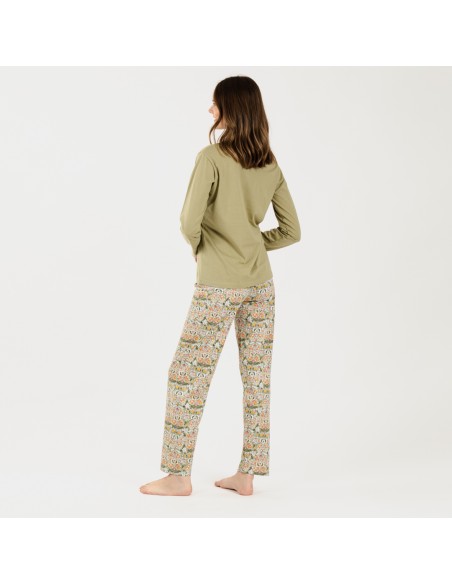 Pijama algodão Grinn verde pijama-largo-algodon