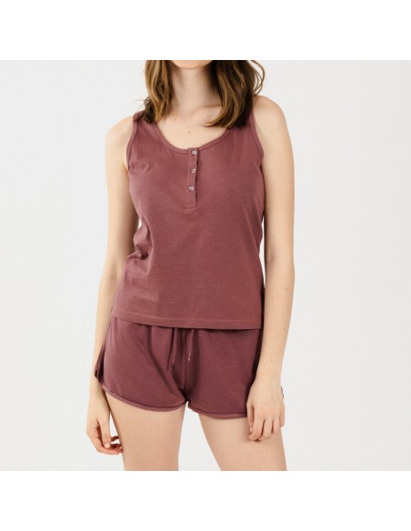 Conjunto desportivo curto mulher beringela Conjunto desportivo curto mulher beringela