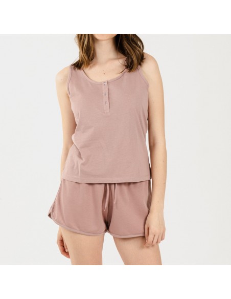 Conjunto desportivo curto mulher malva Conjunto desportivo curto mulher malva