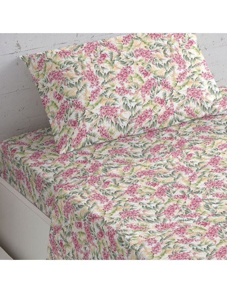 Jogo de lençóis algodão Nora malva rosa lencois-100-algodao