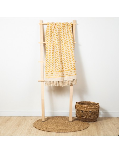 Plaid algodão Aisha mostarda Plaid algodão Aisha mostarda