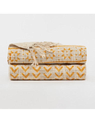 Plaid algodão Aisha mostarda