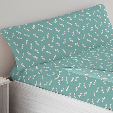 Saco nórdico algodão Ponder verde azulado