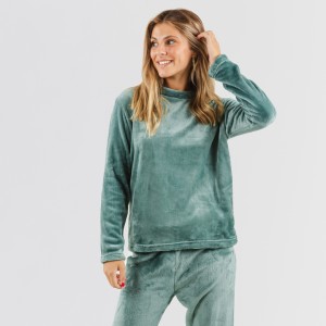 Pijama veludo verde francês
