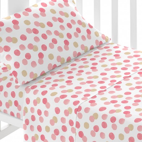 Jogo de lençóis algodão Graciela rosa cama bebé jogos-de-lencois-para-bebe