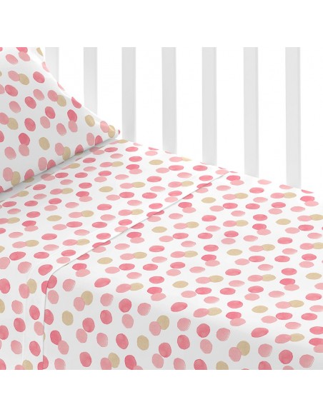 Jogo de lençóis algodão Graciela rosa cama bebé jogos-de-lencois-para-bebe
