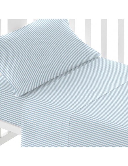 Jogo de lençóis algodão Raya Kodac azul celeste cama bebé jogos-de-lencois-para-bebe