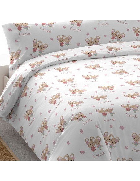 Capa de edredão algodão Friends rosa Capa de edredão algodão Friends rosa
