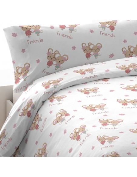 Capa de edredão algodão Friends rosa Capa de edredão algodão Friends rosa