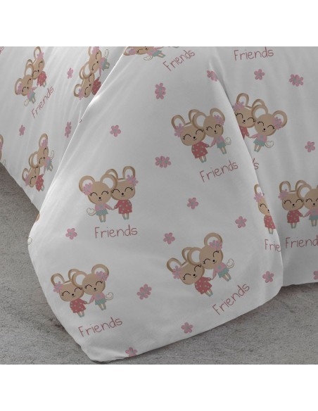 Capa de edredão algodão Friends rosa Capa de edredão algodão Friends rosa
