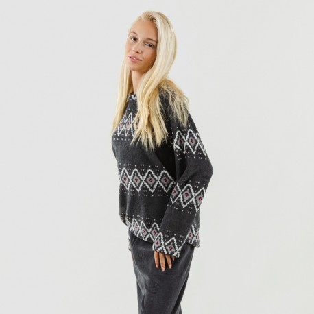 Pijama coral Andros cinza