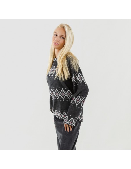 Pijama coral Andros cinza Pijama coral Andros cinza