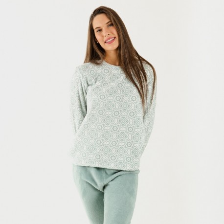 Pijama coral Capri verde tiffany pijama-coralina