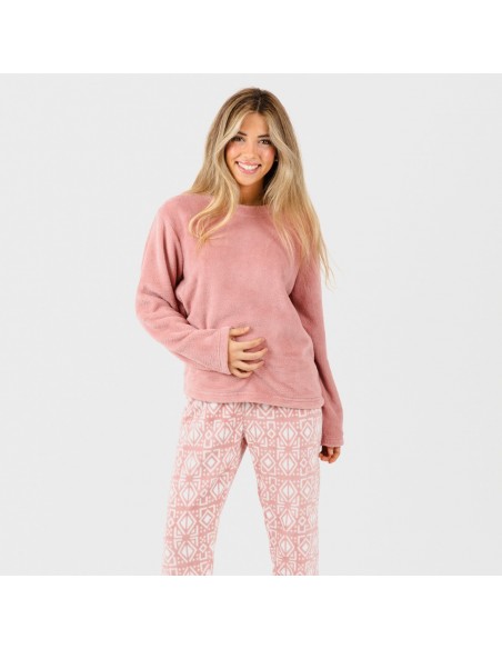 Pijama coral Tiberio malva rosa pijama-coralina