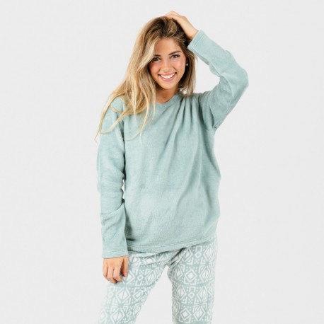 Pijama coral Tiberio verde tiffany pijama-coralina