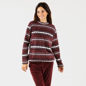 Pijama coral Cronos bordeaux