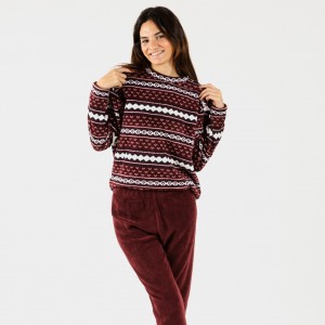 Pijama coral Cronos bordeaux 2
