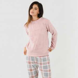 Pijama coral Cuadro Salema rosa