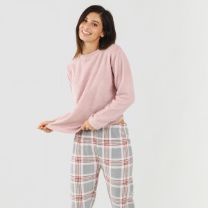 Pijama coral Cuadro Salema rosa 2