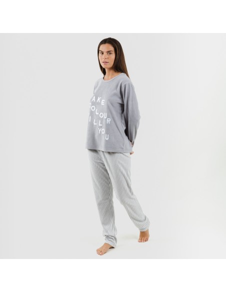 Pijama polar Emiro cinza médio pijama-polar