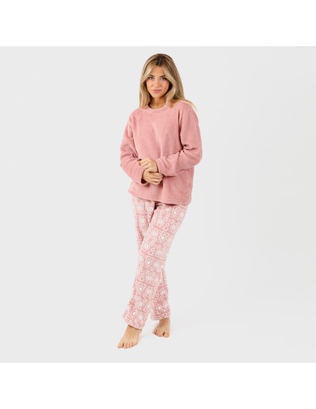 Pijama coral Tiberio malva rosa pijama-coralina