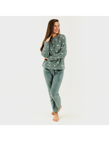 Pijama coral Tabitha verde francês pijama-coralina