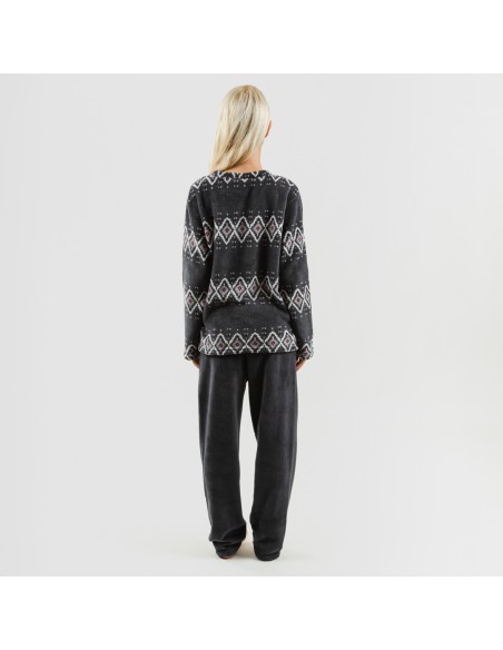 Pijama coral Andros cinza Pijama coral Andros cinza