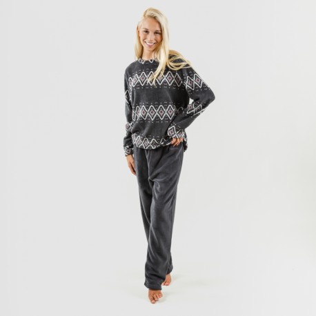 Pijama coral Andros cinza