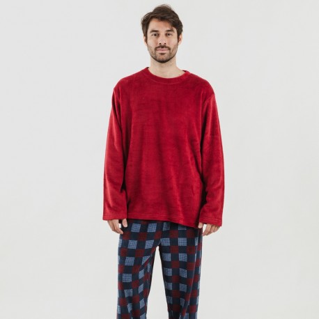 Pijama coral homem Blas bordeaux pijama-coralina