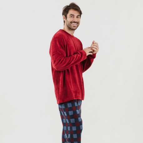 Pijama coral homem Blas bordeaux