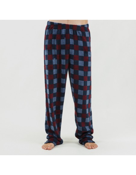 Pijama coral homem Blas bordeaux Pijama coral homem Blas bordeaux