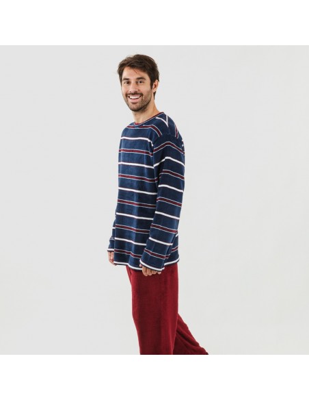 Pijama coral homem Lucio bordeaux Pijama coral homem Lucio bordeaux