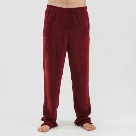 Pijama coral homem Lucio bordeaux