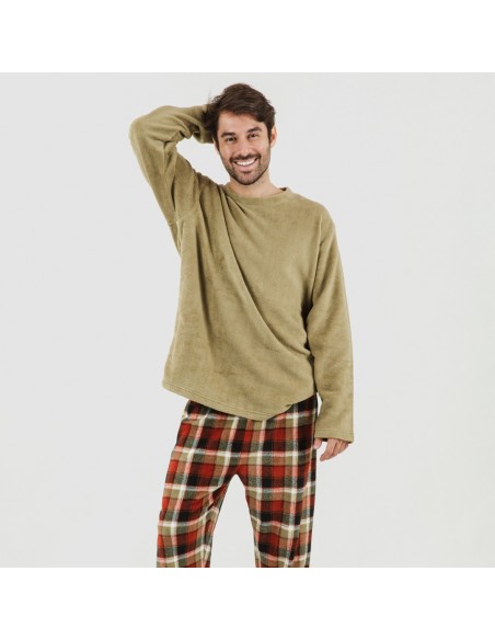 Pijama coral homem Lucho verde Pijama coral homem Lucho verde