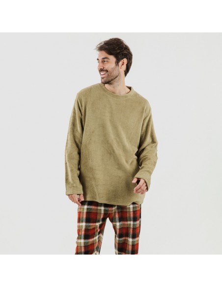 Pijama coral homem Lucho verde Pijama coral homem Lucho verde