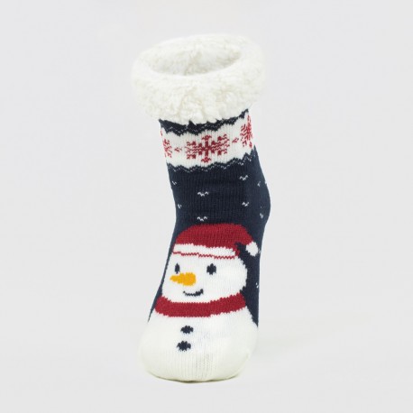 Meia Snowy azul marinho meias-unisex