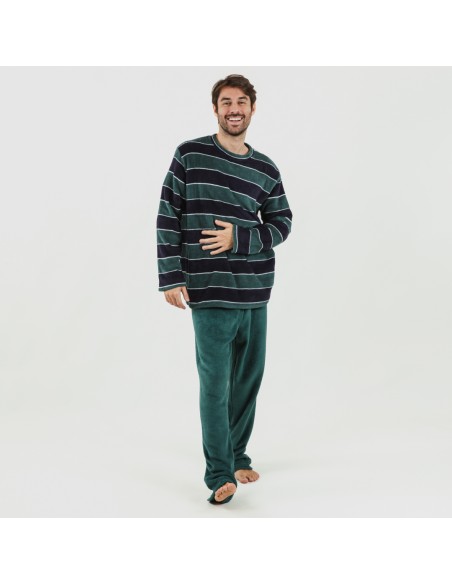 Pijama coral homem Lorenzo verde pijama-coralina
