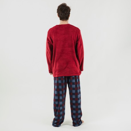 Pijama coral homem Blas bordeaux