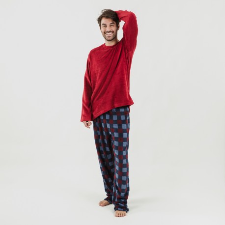 Pijama coral homem Blas bordeaux