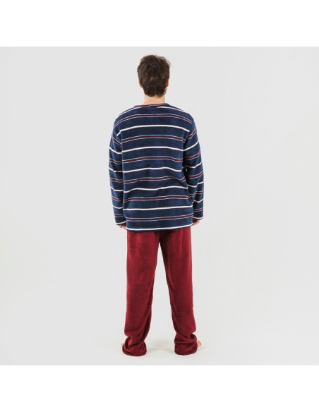 Pijama coral homem Lucio bordeaux Pijama coral homem Lucio bordeaux