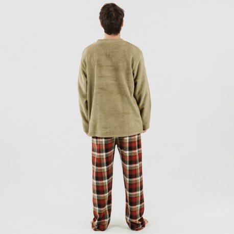 Pijama coral homem Lucho verde